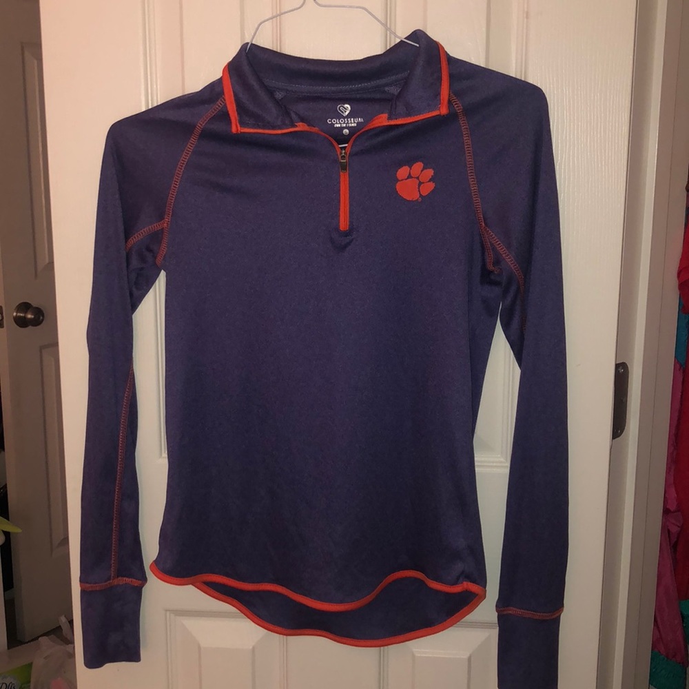 Purple Clemson 1/4 zip Athletic Top